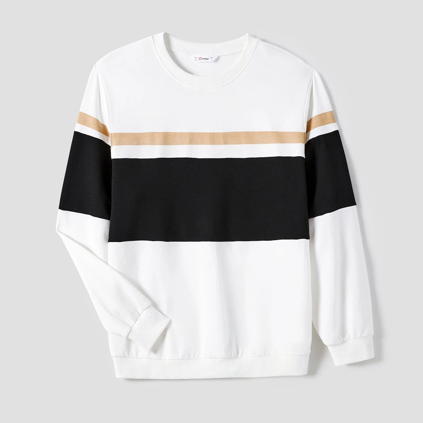 Family Matching Black-Almond Mesh Skirt and Classic Round Neck Long Sleeve Tops Sets