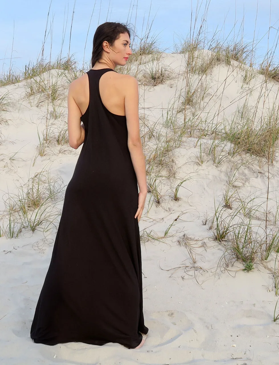 Float Neck Racerback Simplicity Long Dress