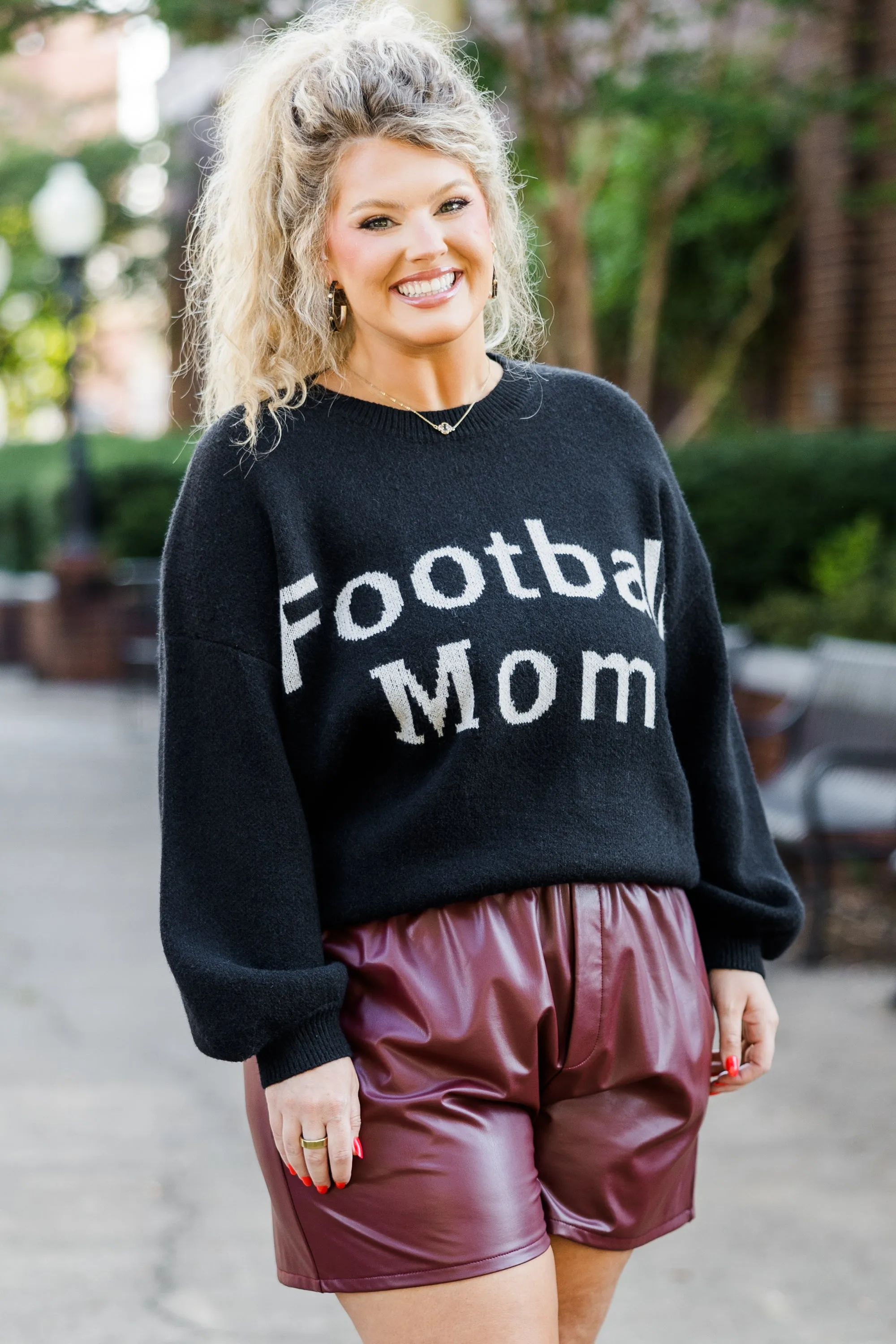 Football Mom Sweater, Black
