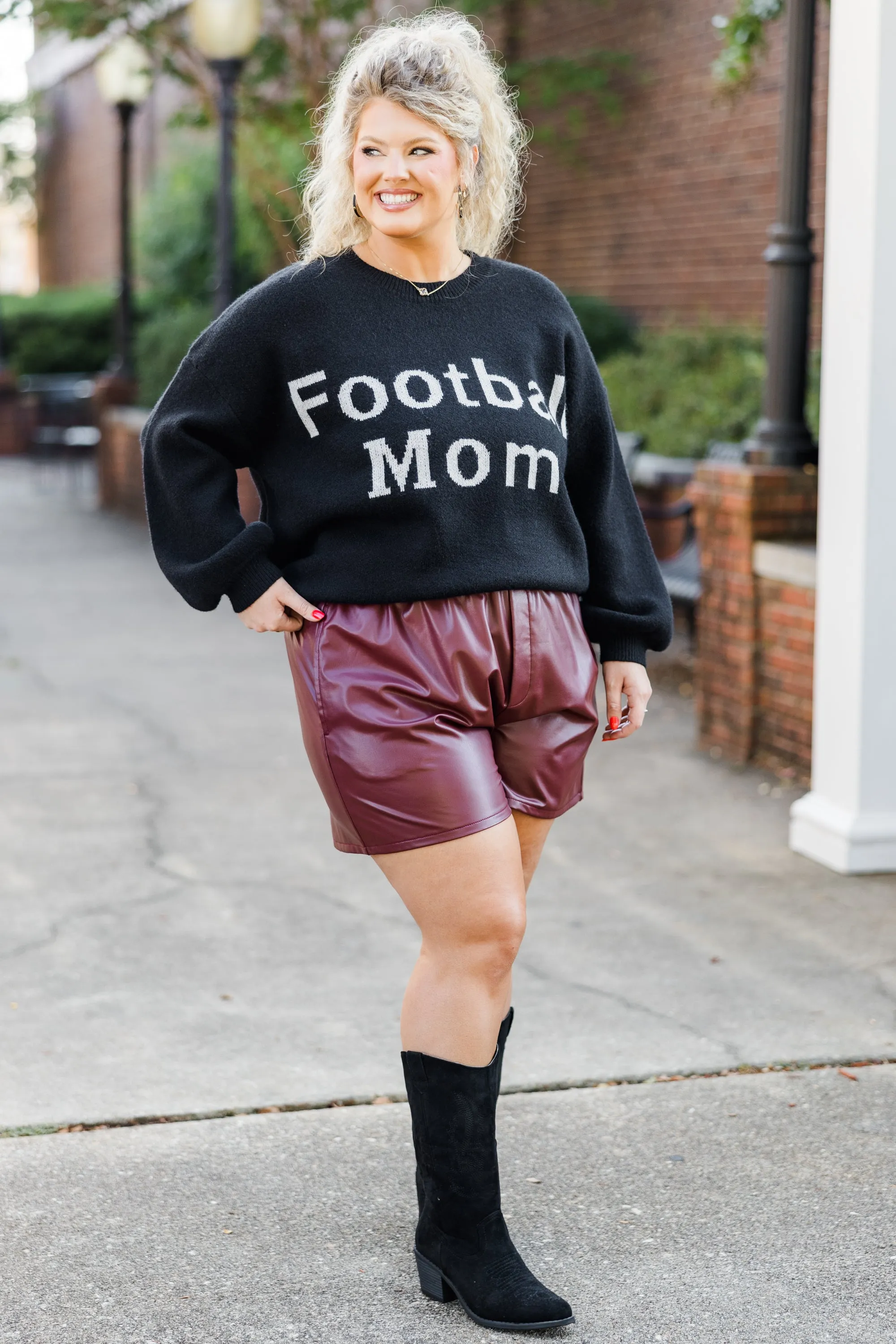 Football Mom Sweater, Black