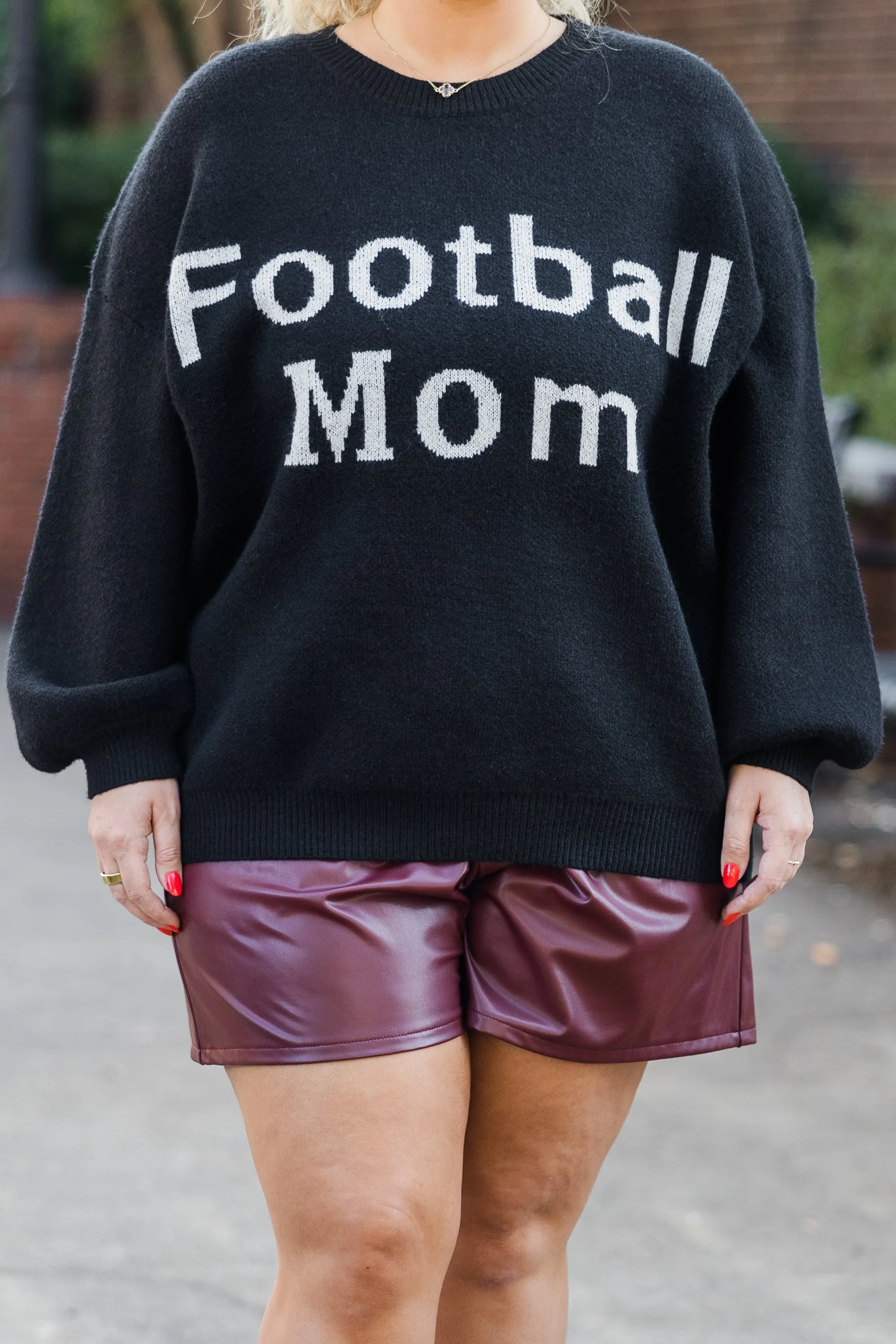 Football Mom Sweater, Black