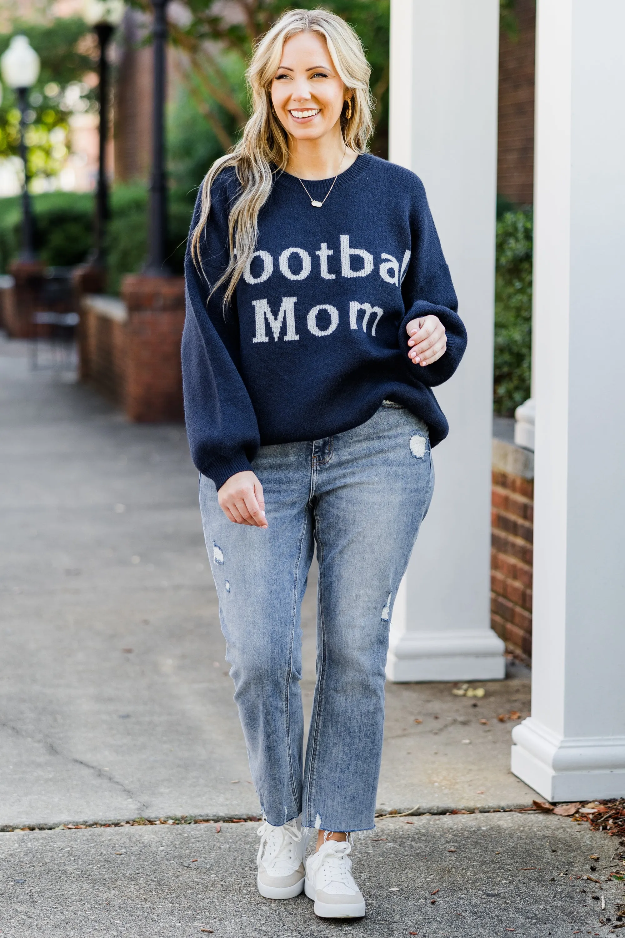 Football Mom Sweater, Navy