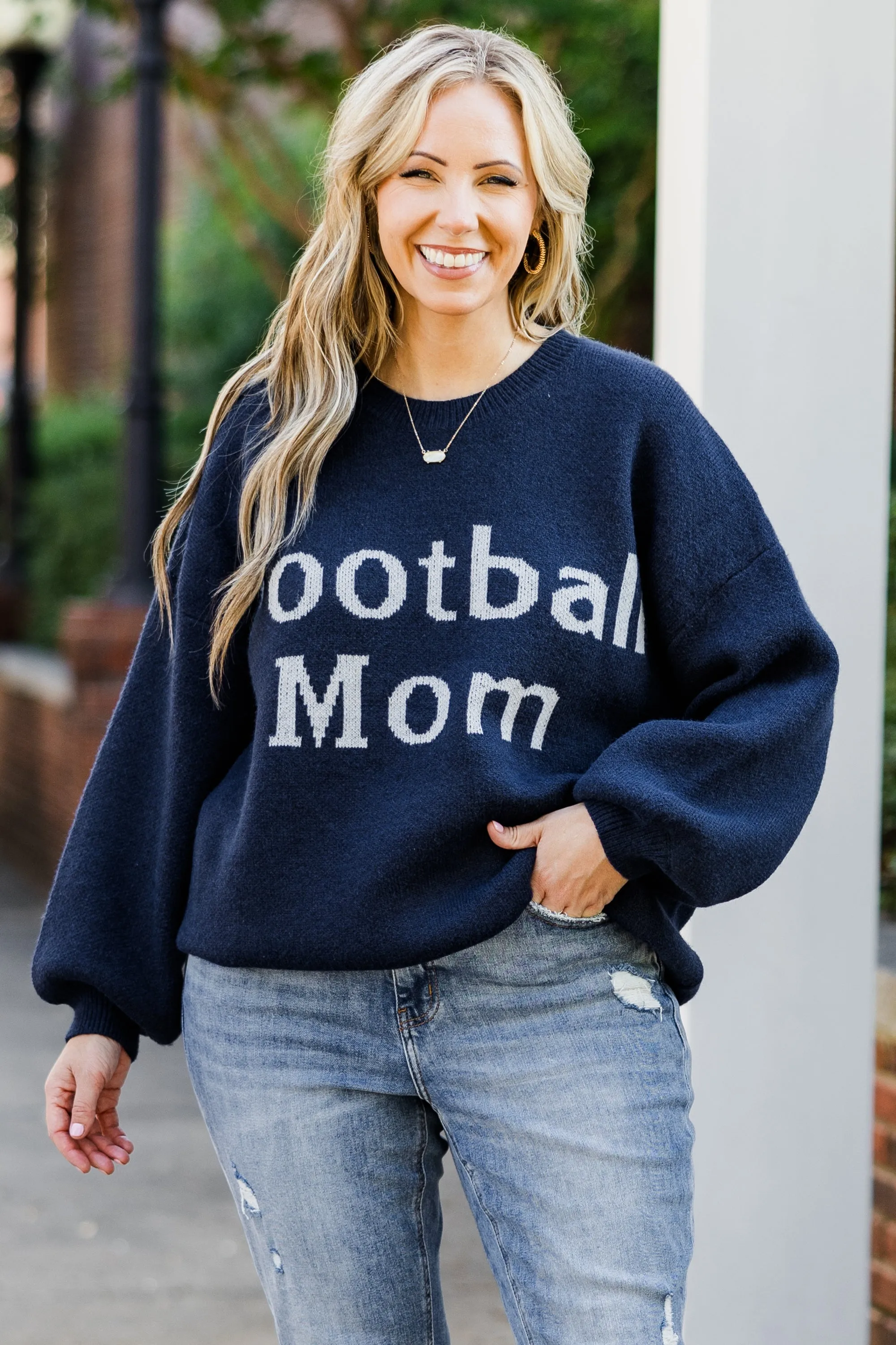 Football Mom Sweater, Navy