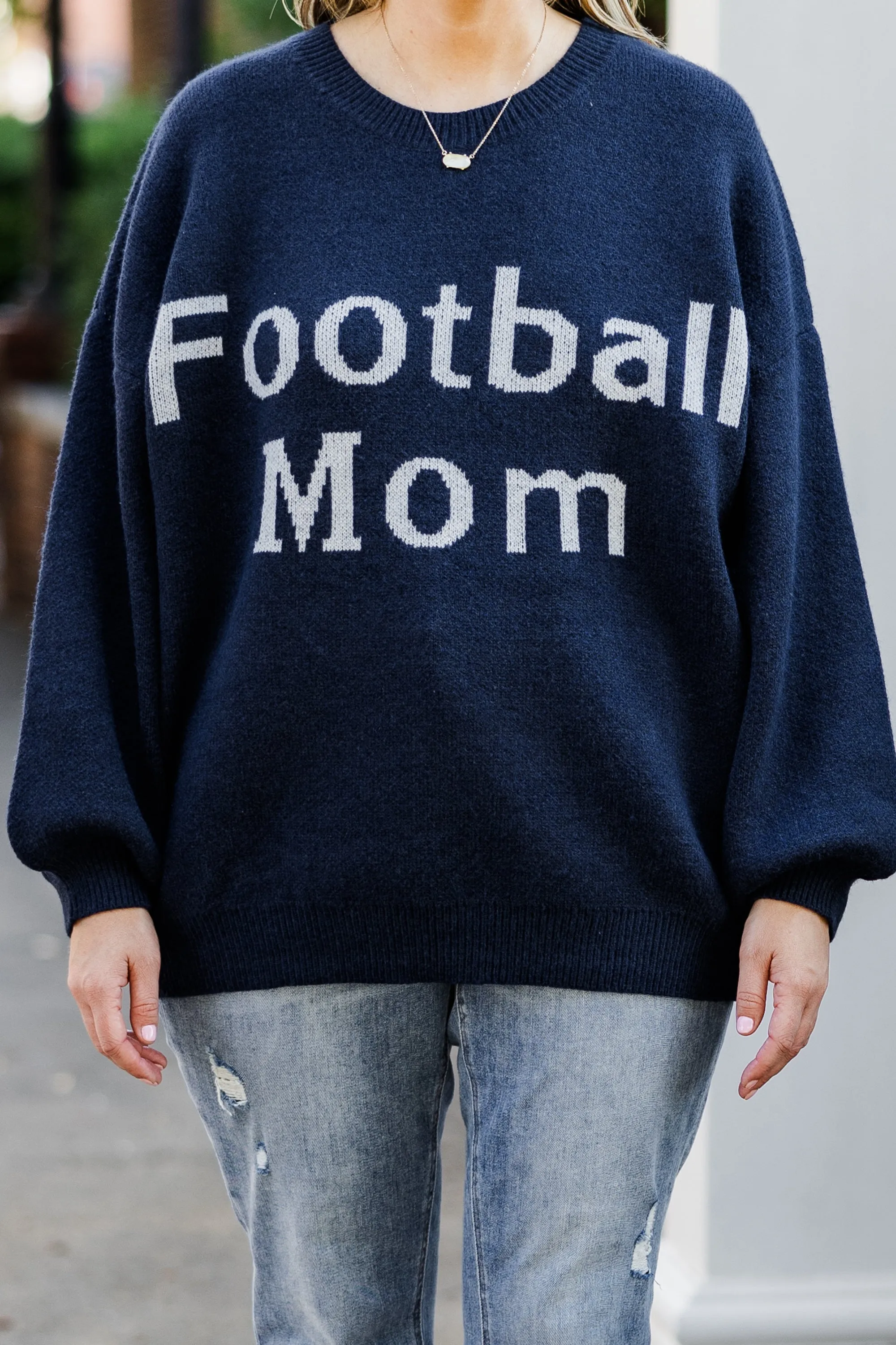 Football Mom Sweater, Navy