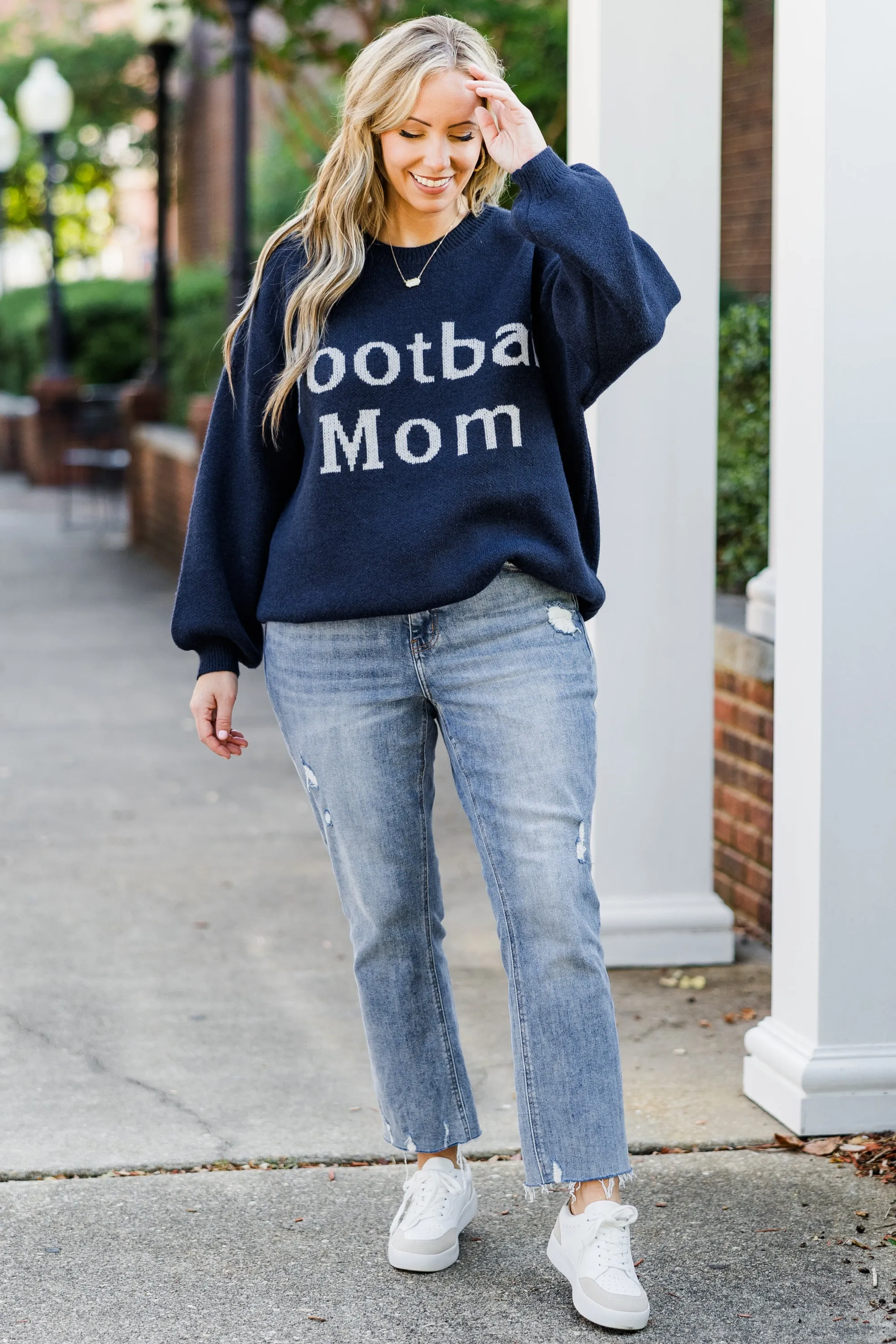 Football Mom Sweater, Navy