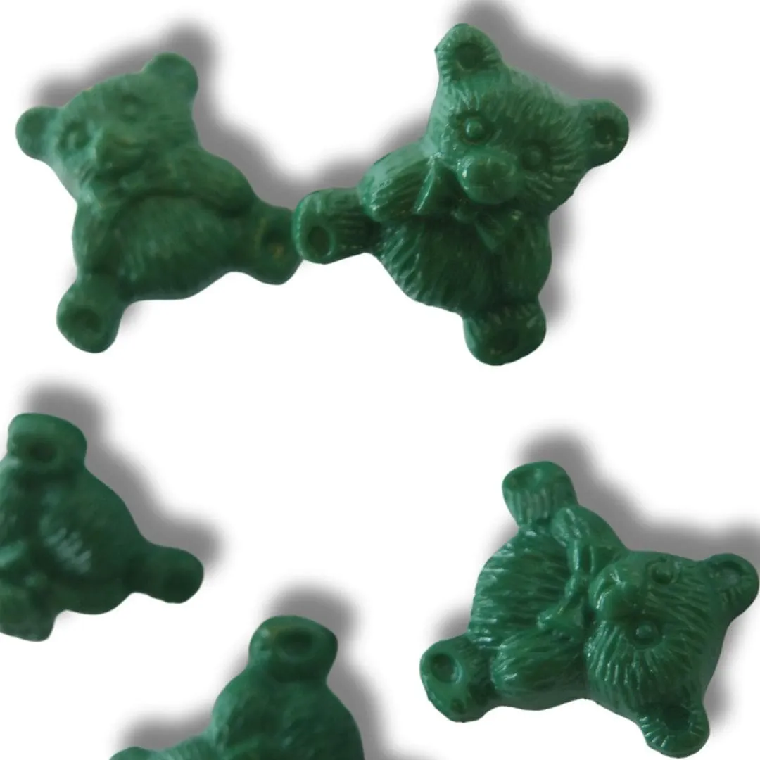 Forest green teddy bear buttons