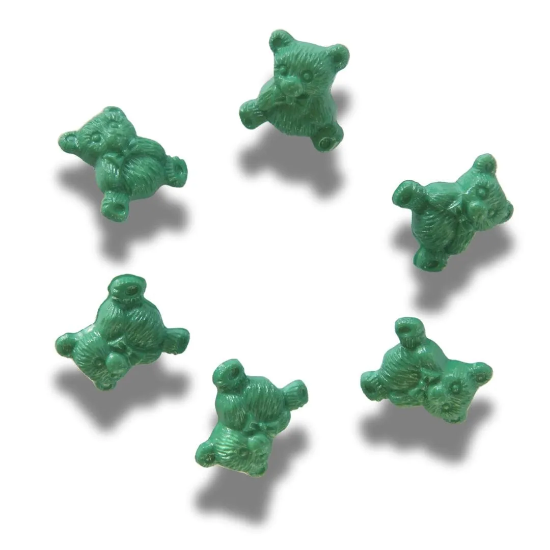 Forest green teddy bear buttons