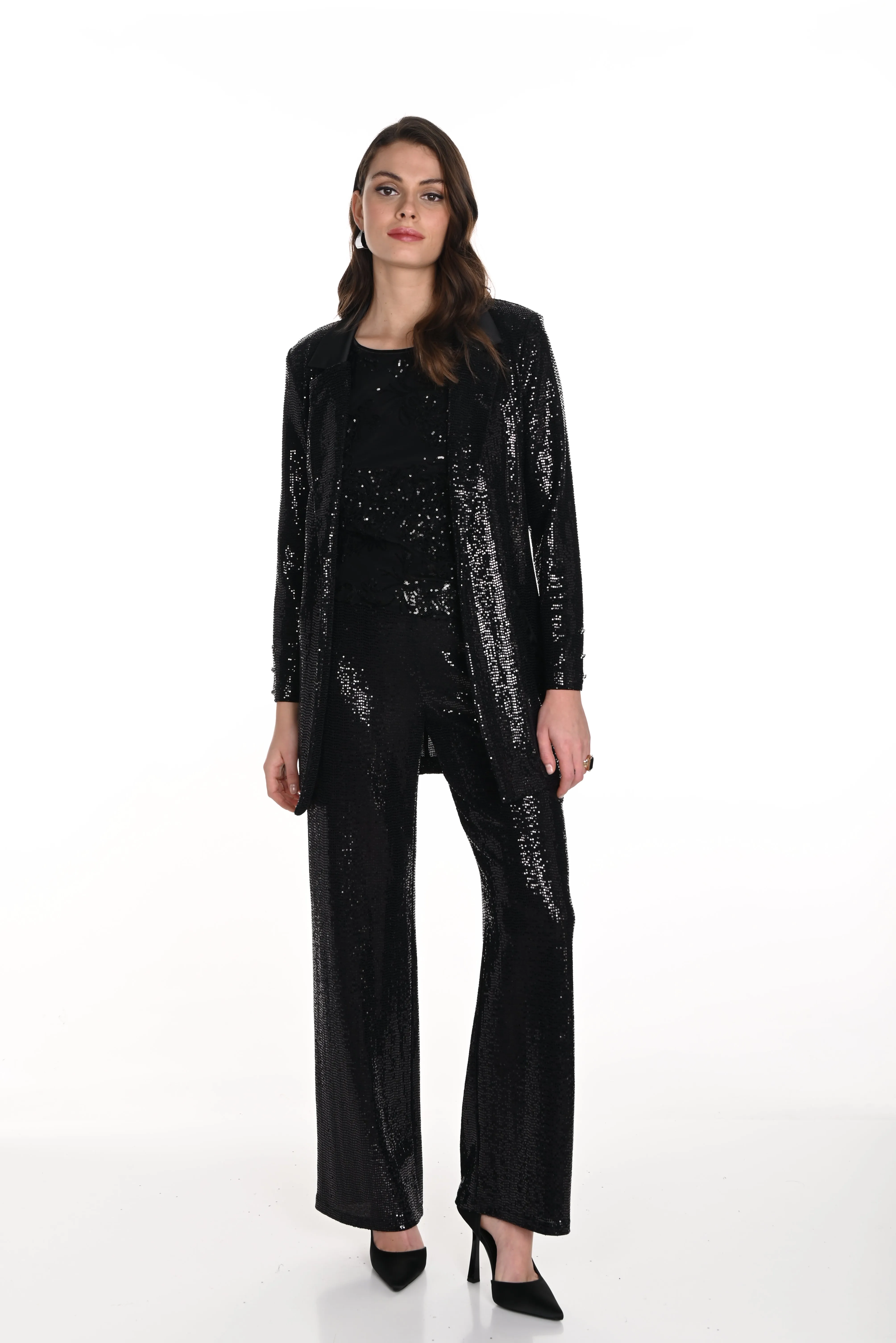 Frank Lyman Sequinned Wide Leg Pant