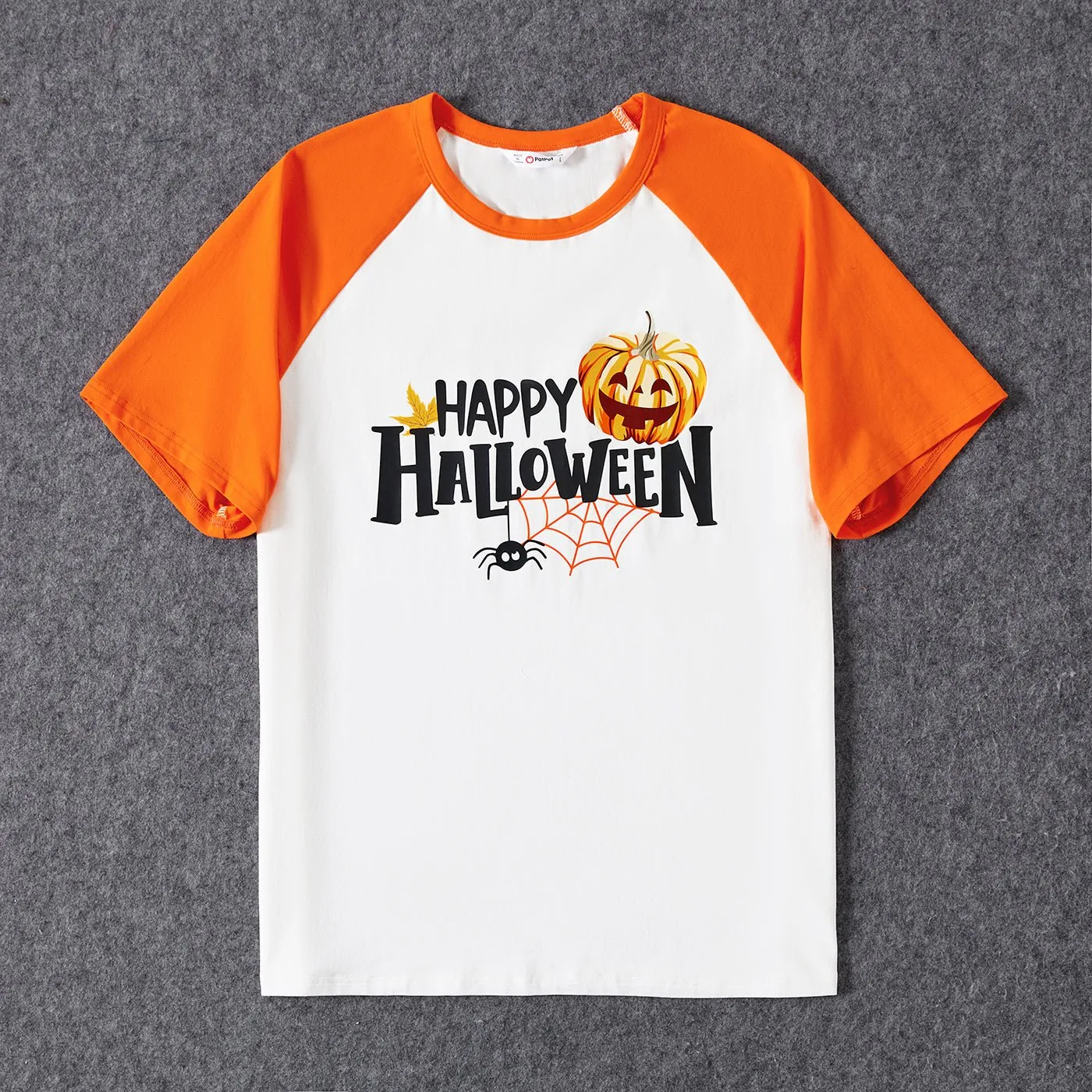 Halloween Family Drawstring Ruched Bodycon Pumpkin Dresses And Short Sleeve Tops Sets