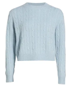 Ice Blue Clover Mews Sweater with Gold Sequins