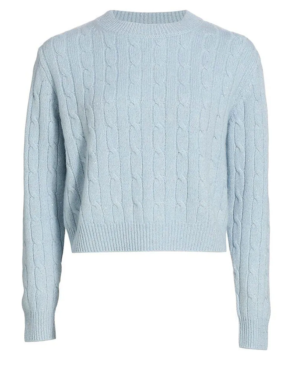 Ice Blue Clover Mews Sweater with Gold Sequins