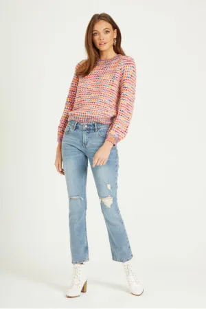 JASLYNN LONG SLEEVE CREW NECK RELAXED FIT SWEATER