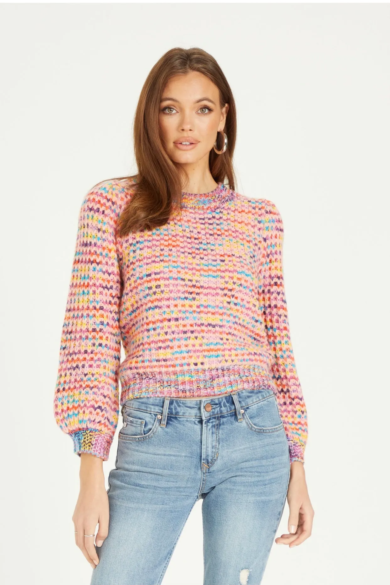 JASLYNN LONG SLEEVE CREW NECK RELAXED FIT SWEATER