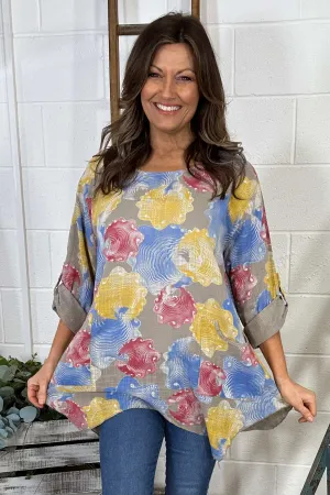 Karlee Pattern Cotton Top Mocha