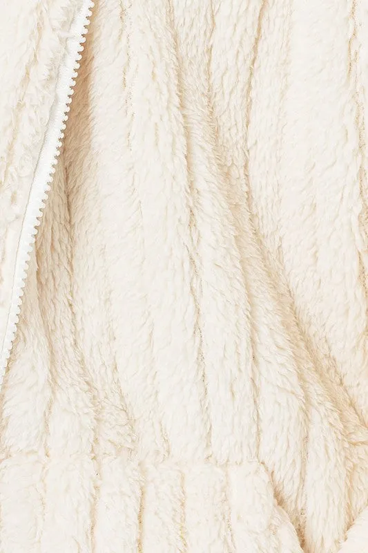 LE LIS Oversized Fleece Hoodie Jacket