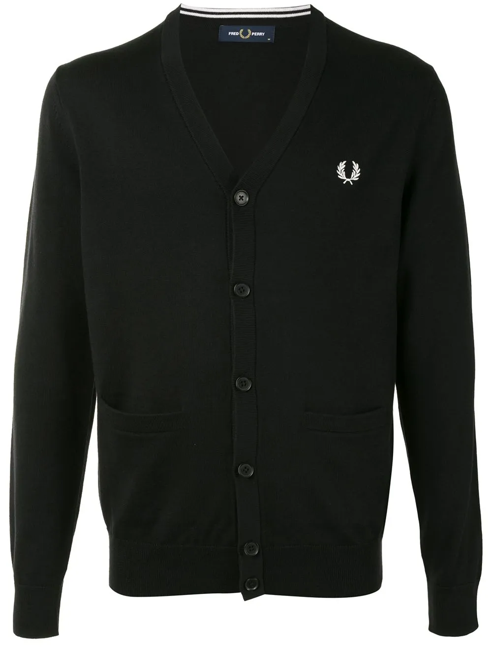 logo-embroidered cardigan