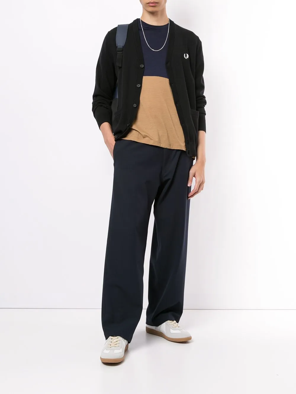logo-embroidered cardigan