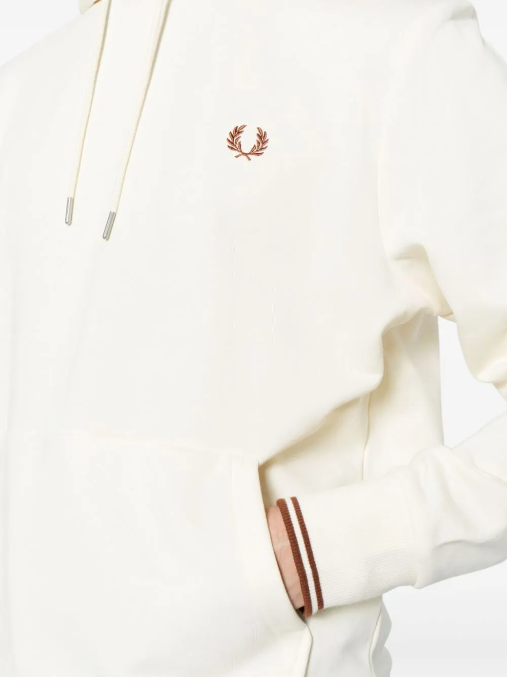 logo-embroidered drawstring hoodie