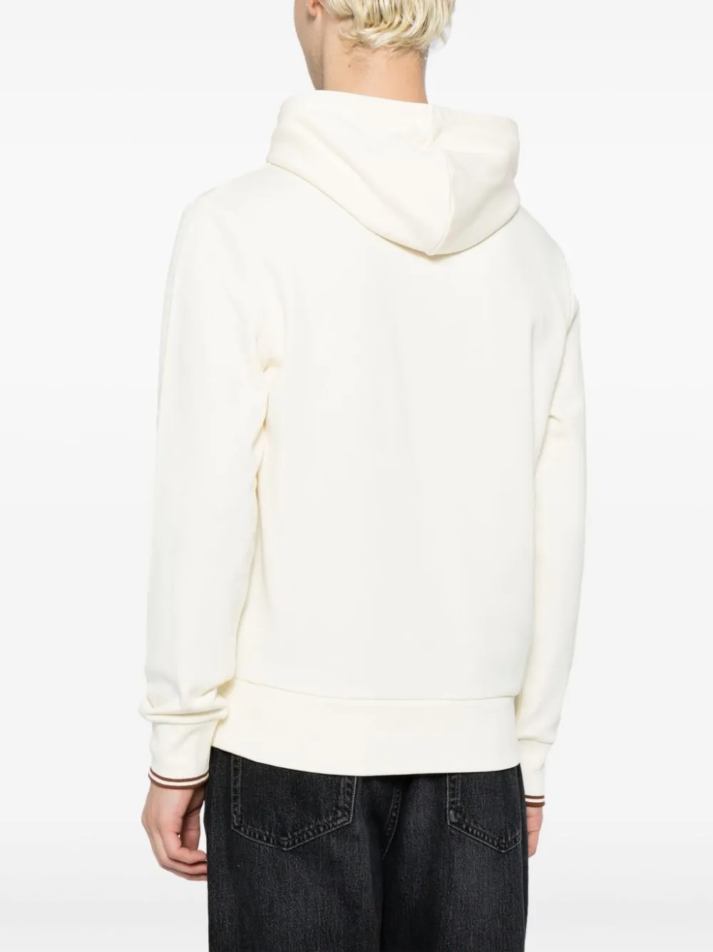 logo-embroidered drawstring hoodie