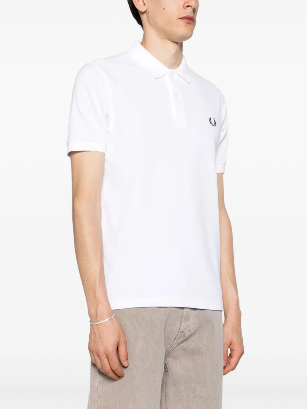 logo-embroidered piqué polo shirt