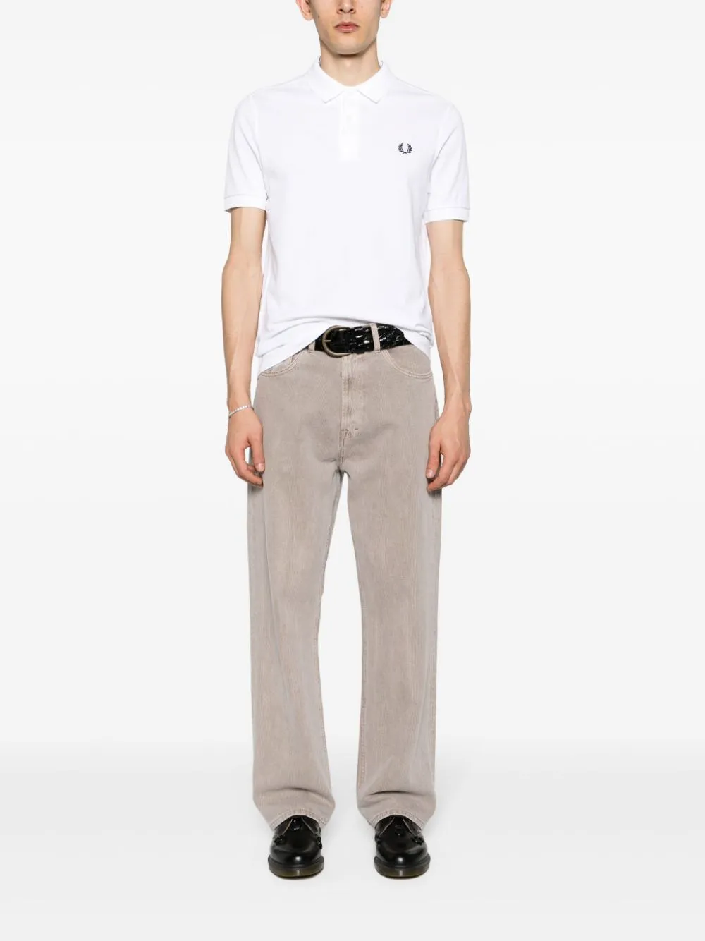 logo-embroidered piqué polo shirt