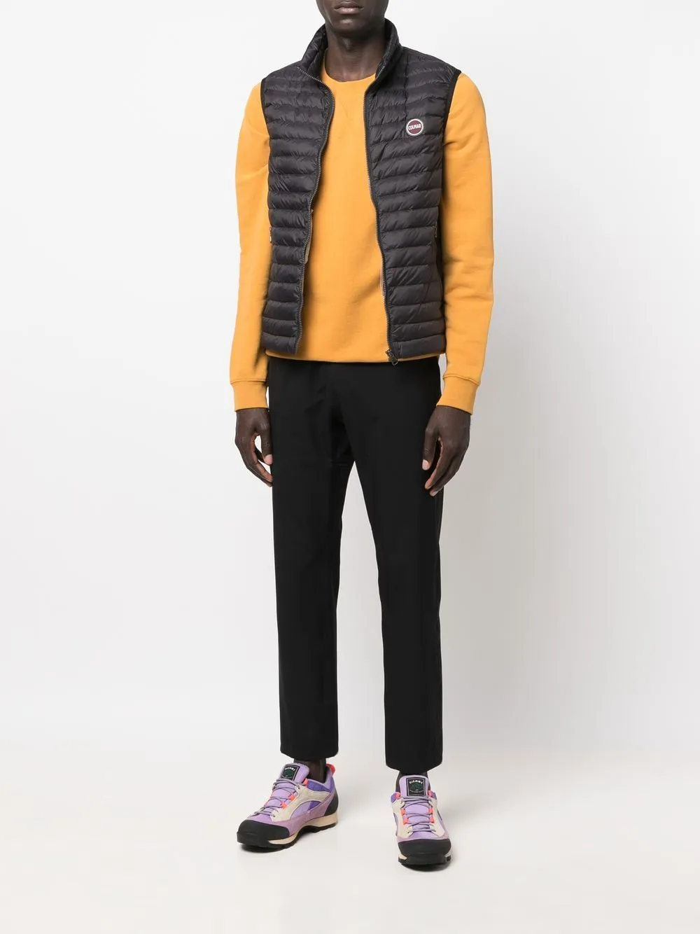 logo-patch quilted gilet