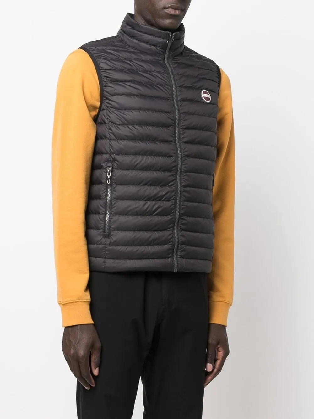logo-patch quilted gilet