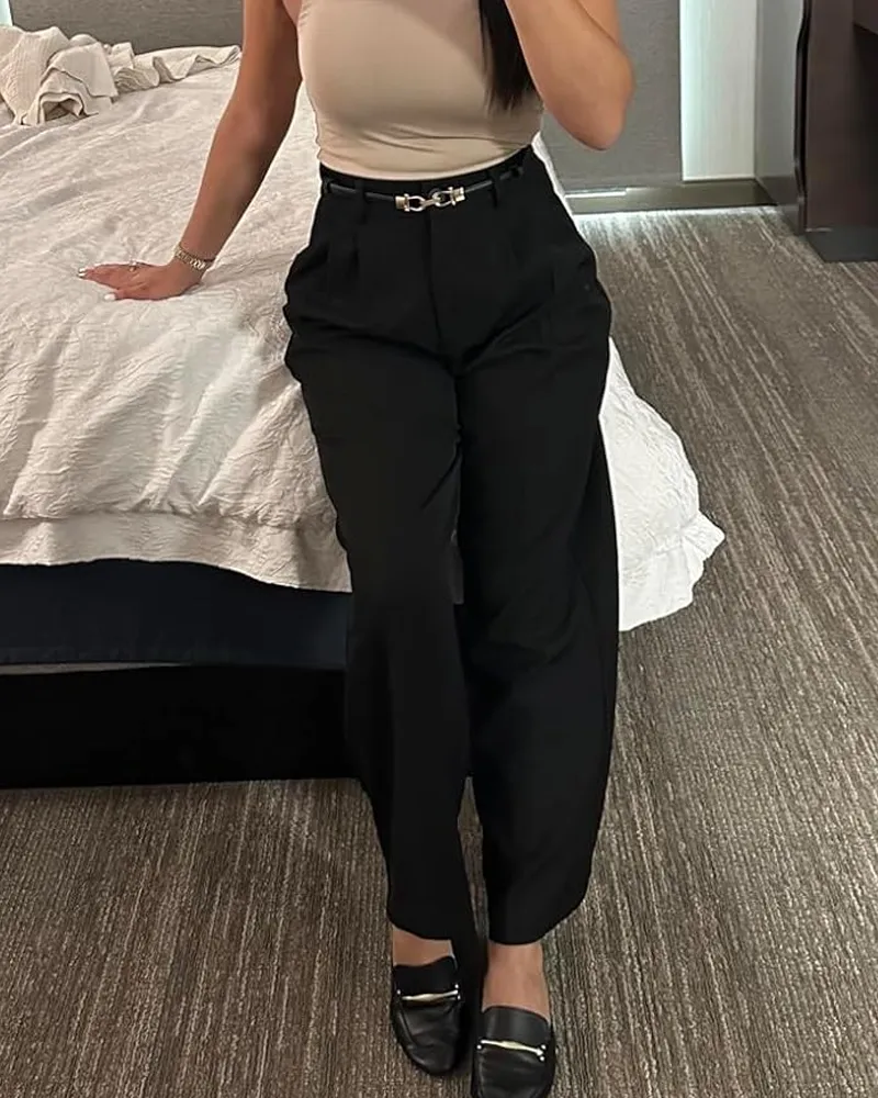 Long Straight Suit Pants