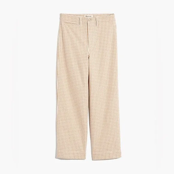 Madewell Slim Emmett Wide-Leg Pants in Gingham Check