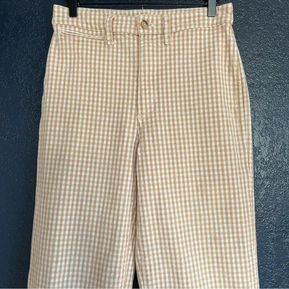 Madewell Slim Emmett Wide-Leg Pants in Gingham Check