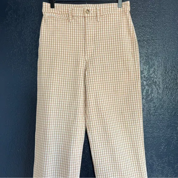Madewell Slim Emmett Wide-Leg Pants in Gingham Check