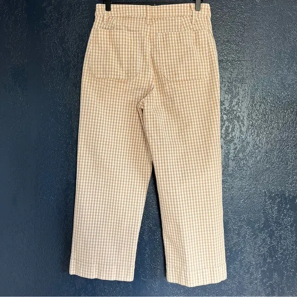 Madewell Slim Emmett Wide-Leg Pants in Gingham Check