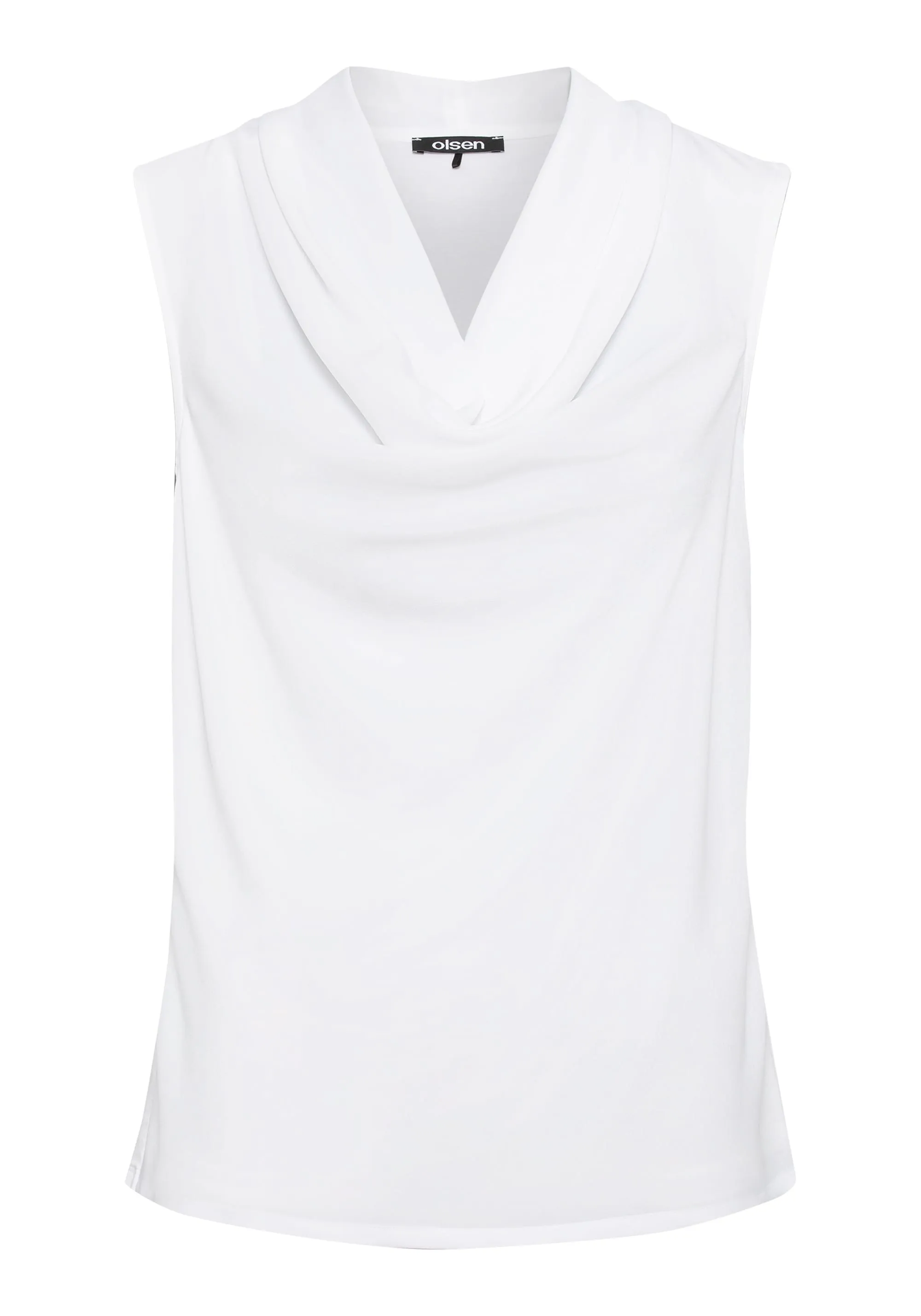 Mixed Media Sleeveless Cowl Neck Top