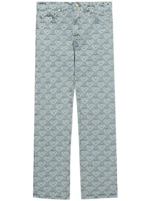 monogram-print jeans