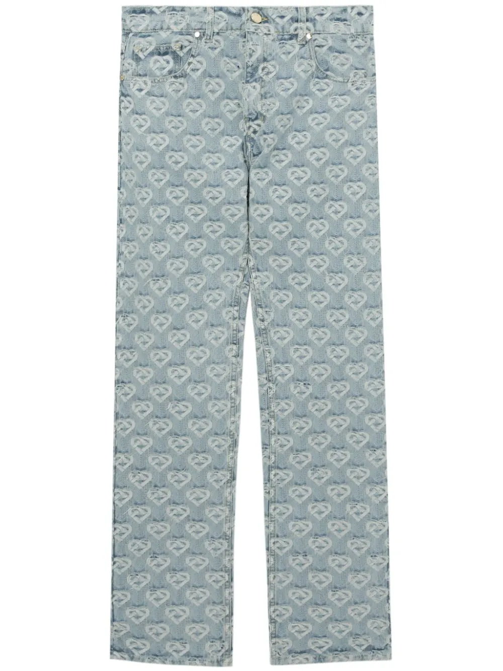 monogram-print jeans