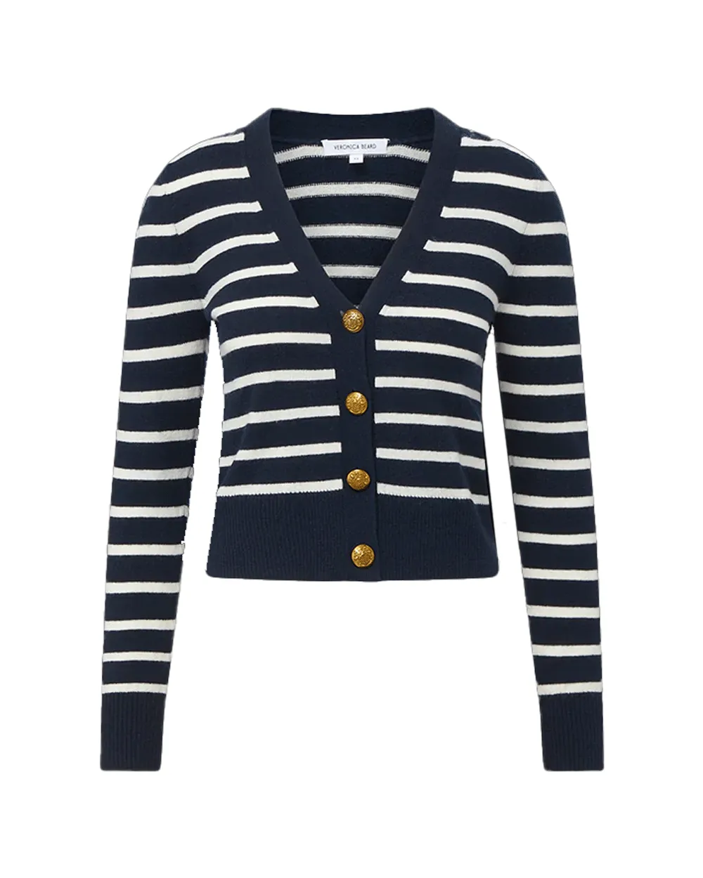 Navy and Ivory Solene Cashmere Cardigan