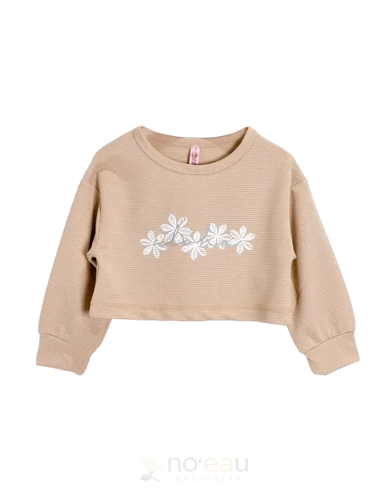 NOE X KAHIAU - Aloha Tribal Flower Long Sleeve and Shorts Keiki Set