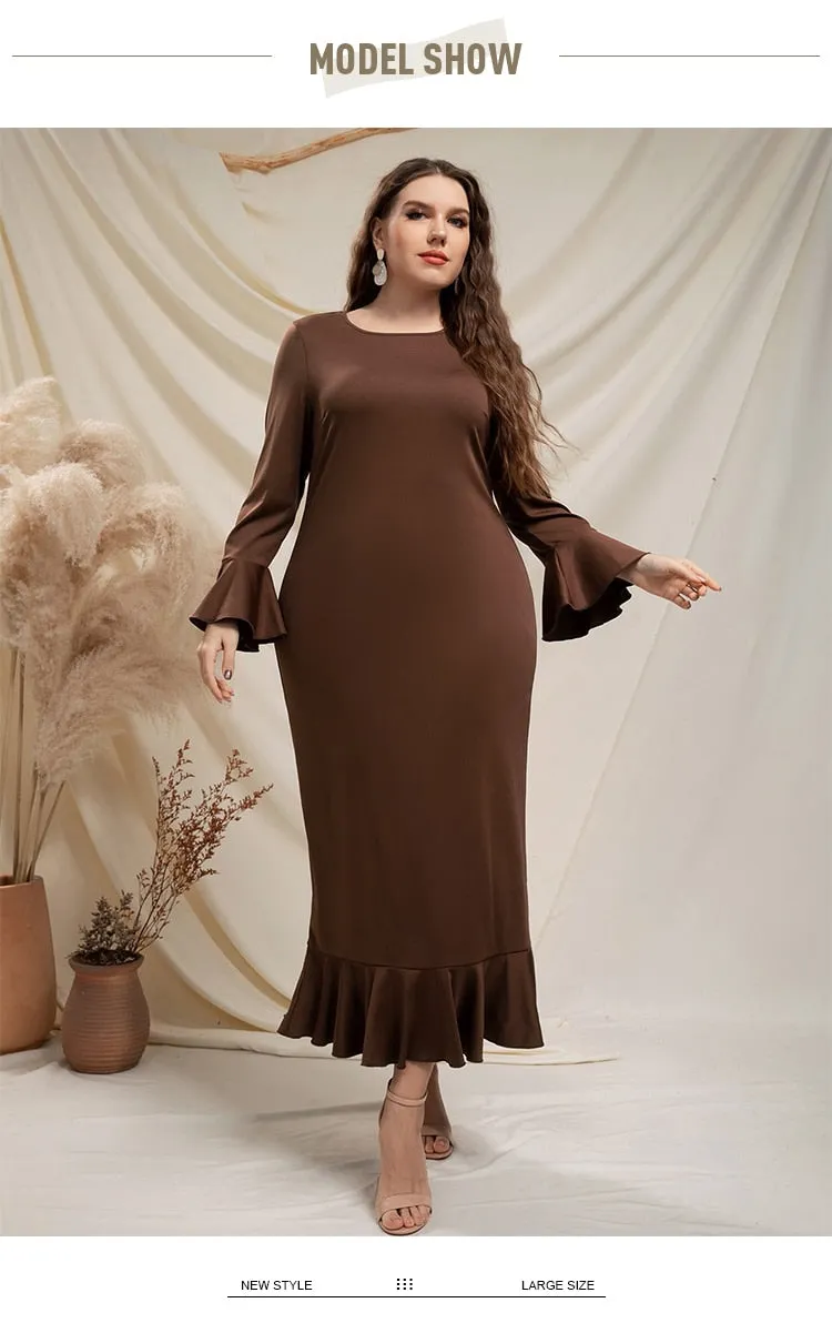 O-Neck Stylish Flare Sleeve Design Dress
