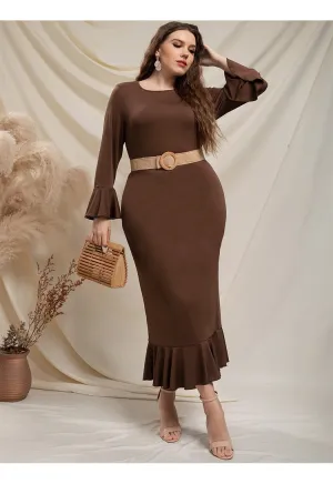 O-Neck Stylish Flare Sleeve Design Dress