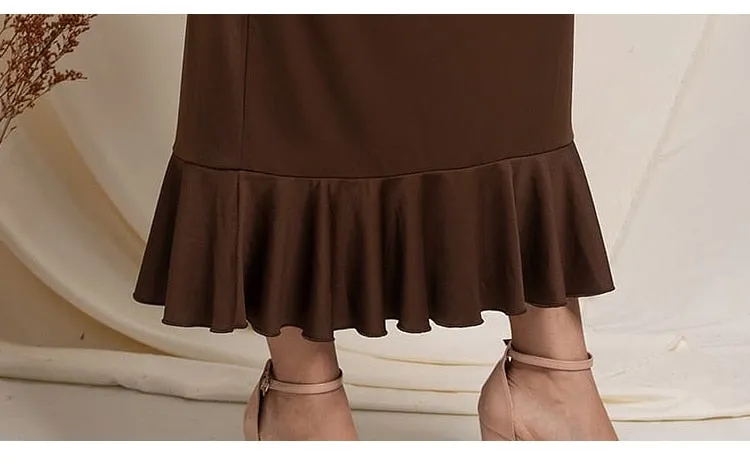 O-Neck Stylish Flare Sleeve Design Dress