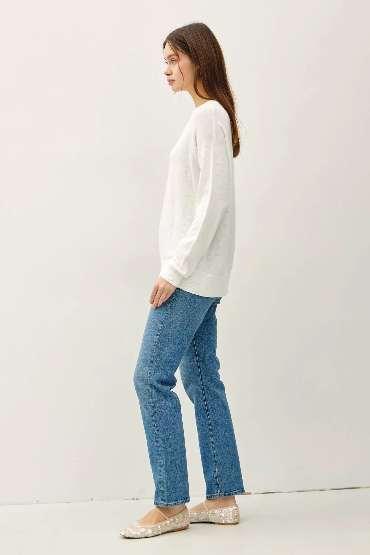 OVERSIZED COTTON SLUB SWEATER