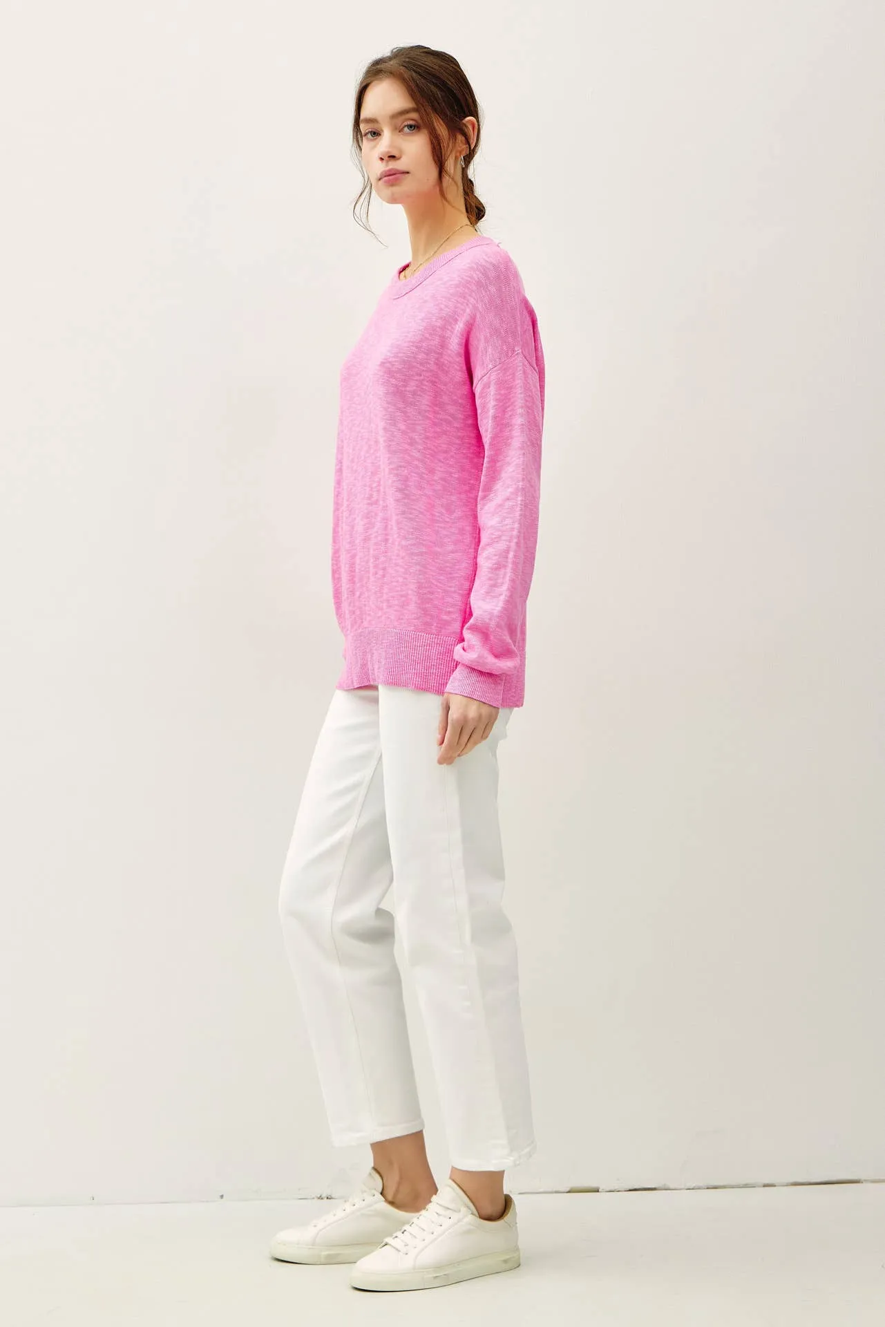 OVERSIZED COTTON SLUB SWEATER