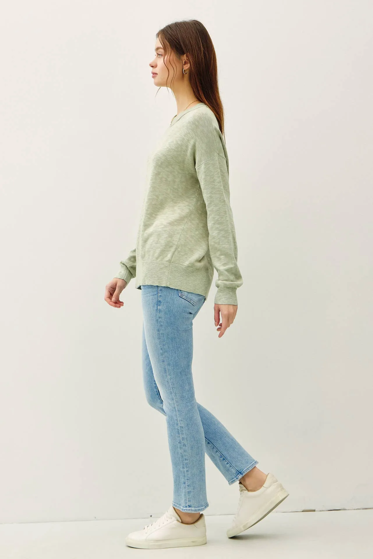 OVERSIZED COTTON SLUB SWEATER