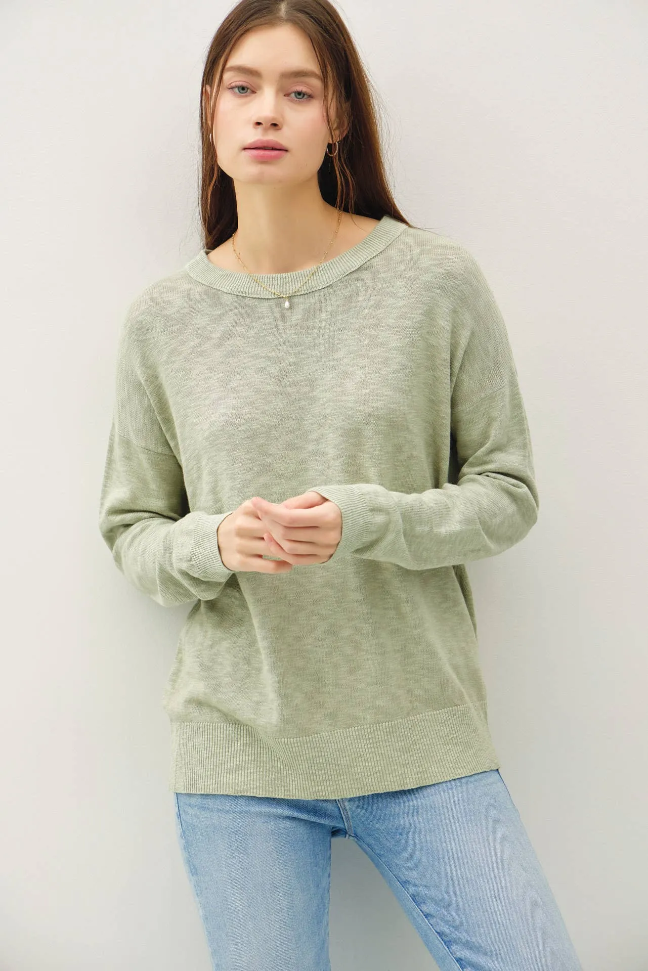 OVERSIZED COTTON SLUB SWEATER