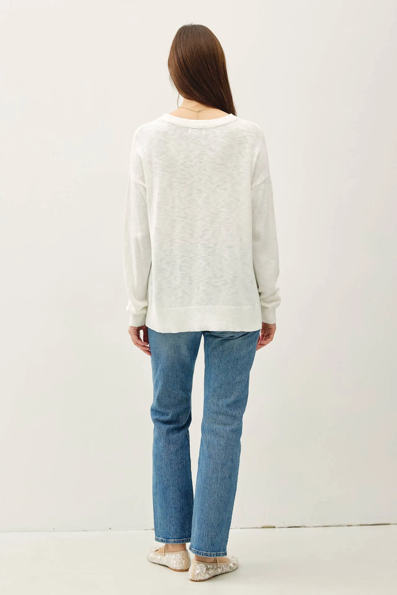 OVERSIZED COTTON SLUB SWEATER