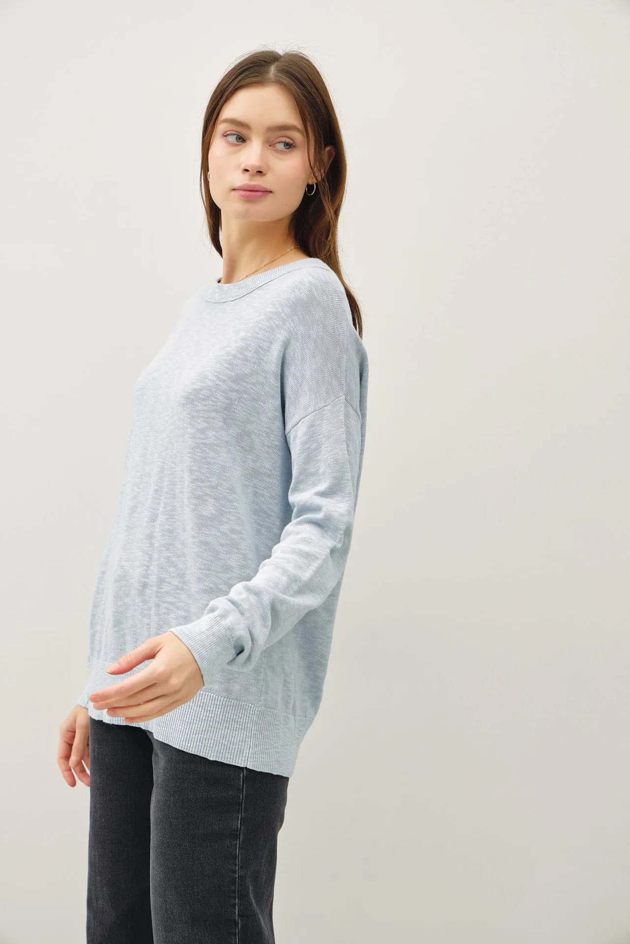 OVERSIZED COTTON SLUB SWEATER