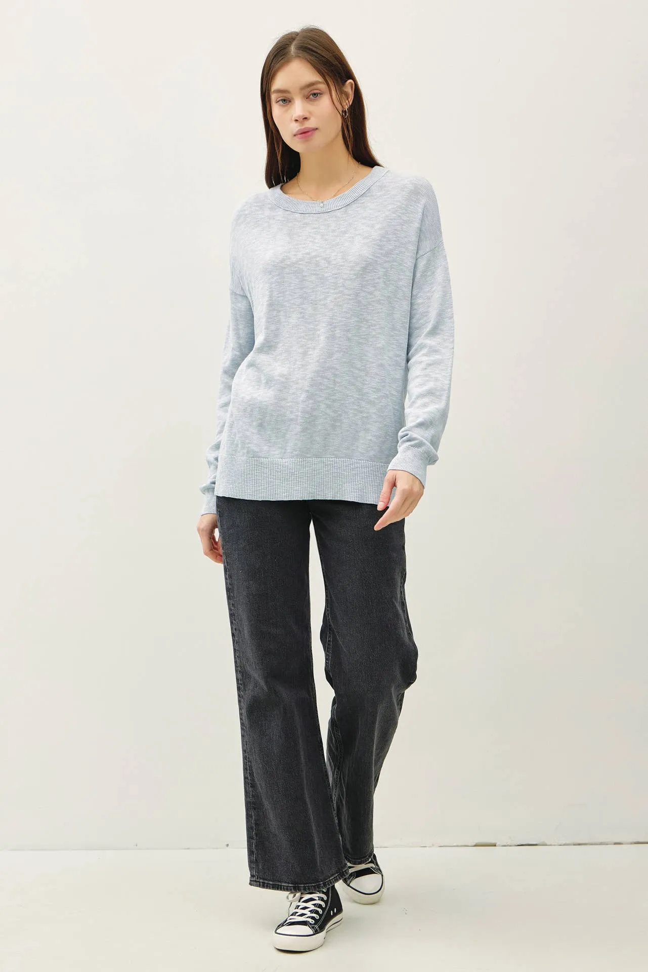 OVERSIZED COTTON SLUB SWEATER
