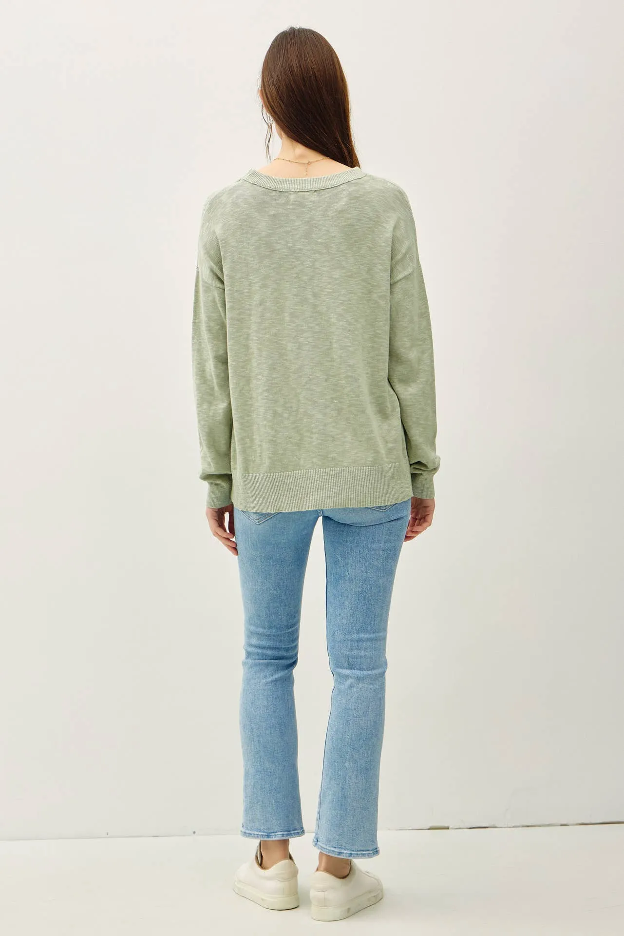 OVERSIZED COTTON SLUB SWEATER