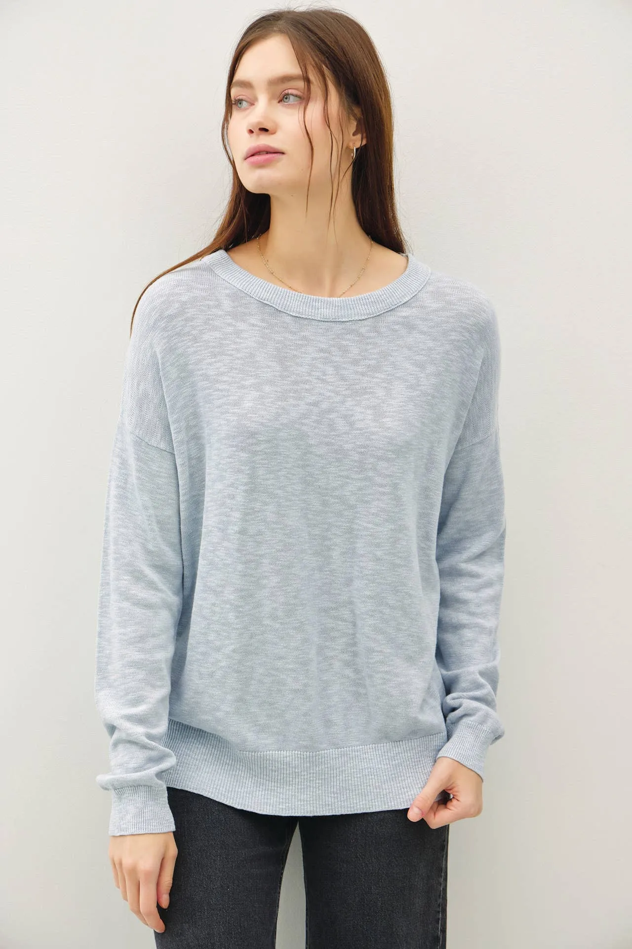 OVERSIZED COTTON SLUB SWEATER