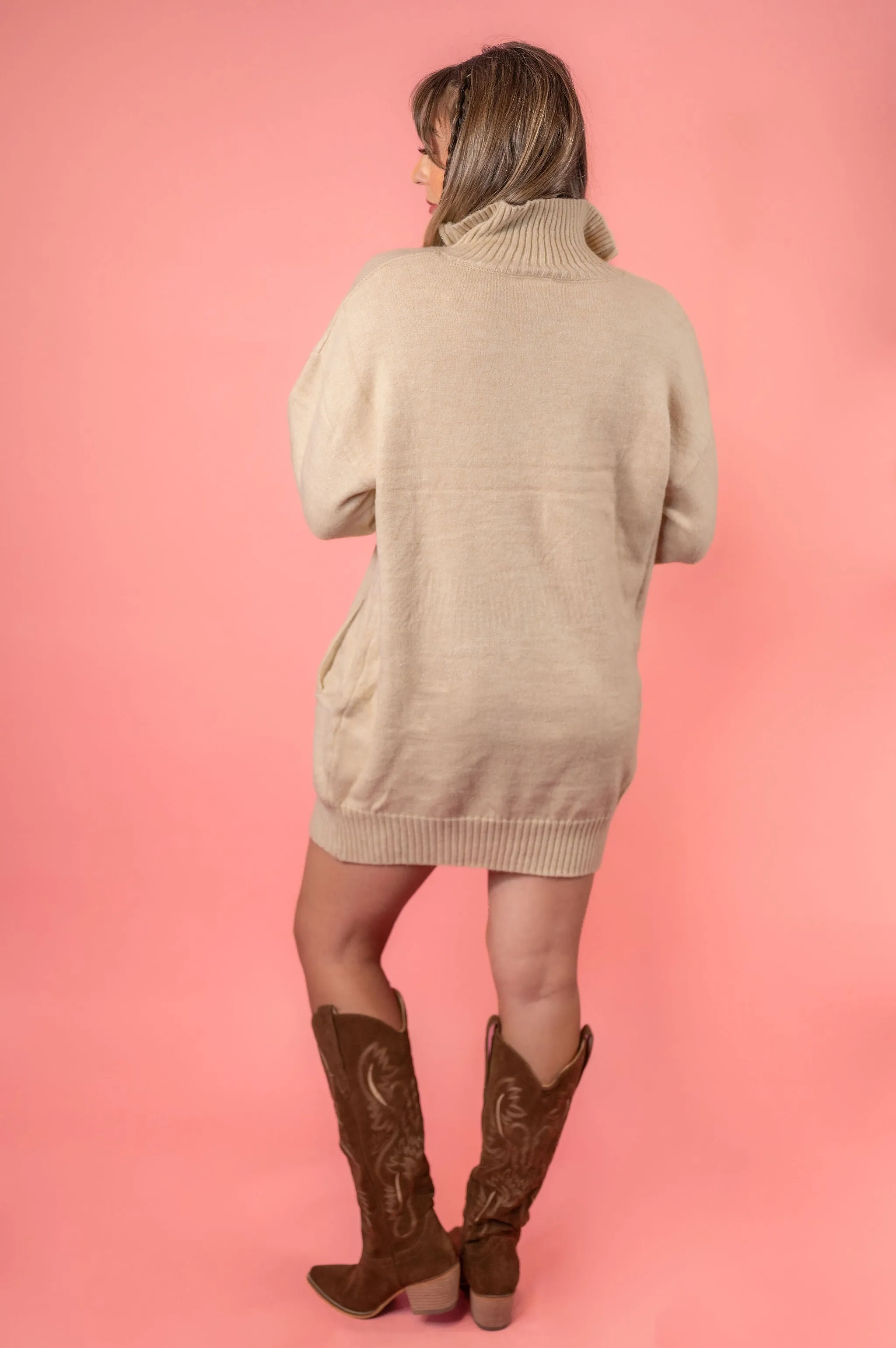 Pass the Gravy Half-Zip Sweater Dress